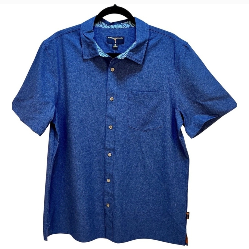 Margaritaville Twilight Blue Button Down Shirt for Men